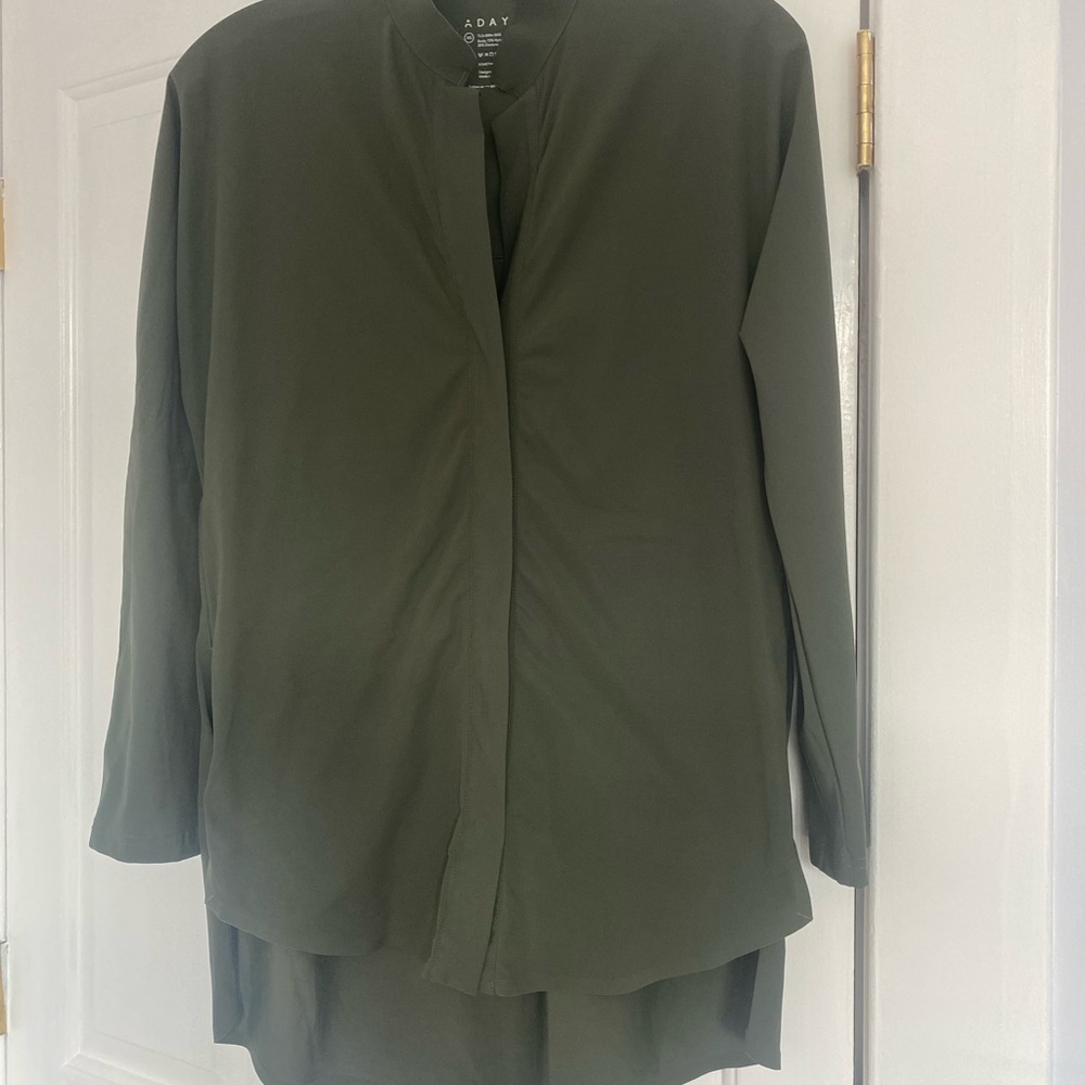 Aday Something Borrowed Shirt In Moss View 3